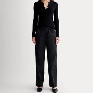 EVERLANE EASY PANTS. BLACK ORGANIC COTTON. SIZE MEDIUM